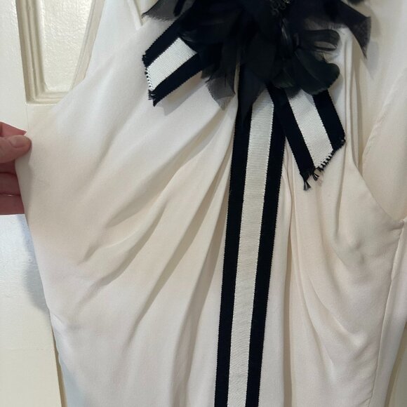 Carolina Herrera black tie evening blouse with embellishment - size 0 - Picture 2 of 4